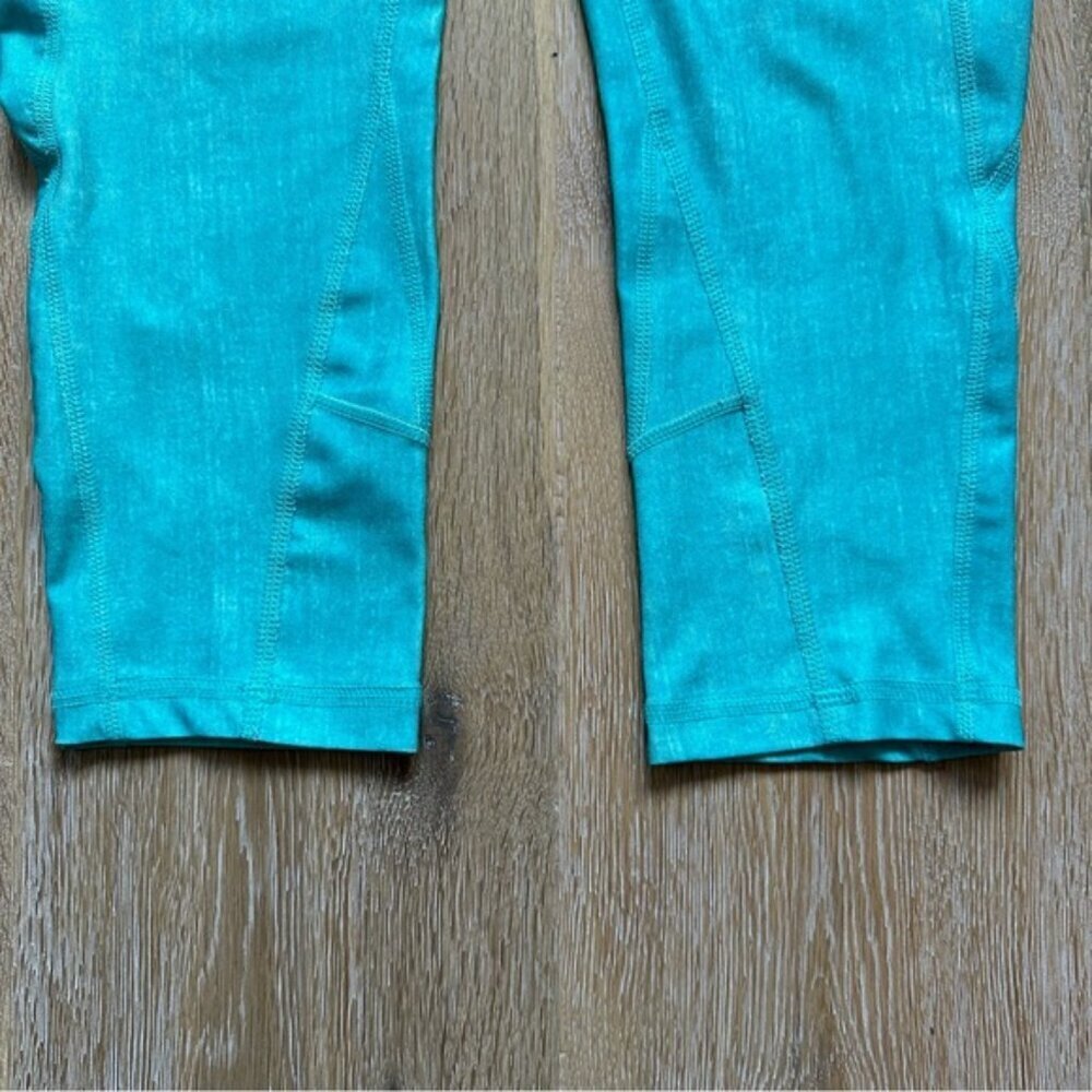 90 Degree By Reflex Aqua Blue Crop Yoga Leggings Athleisure Capri Pants - XS - Picture 4 of 11